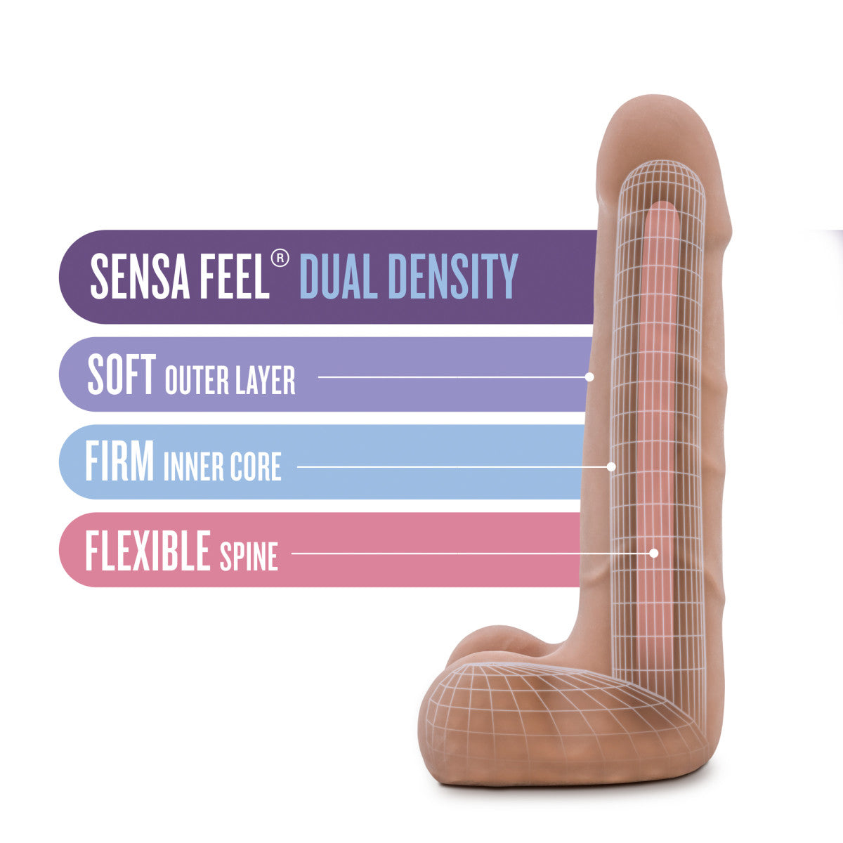 Au Naturel By Blush® | Suave Realistic Latin 7-Inch Long Dildo With Balls