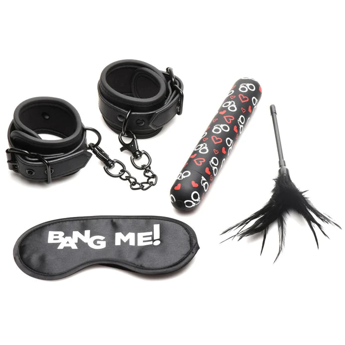 Bondage Kit - XL Bullet, Cuffs, Tickler, & Blindfold