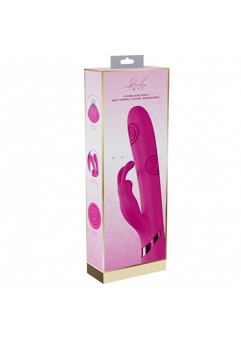 VIVE - Mimi - Rechargeable Triple Motor - G-Spot Vibrating and Tapping Rabbit -Pink