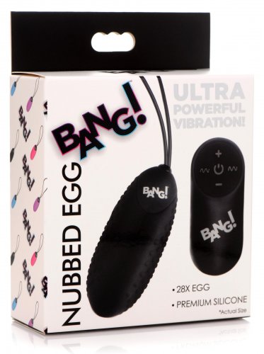 28X Nubbed Silicone Egg - Black